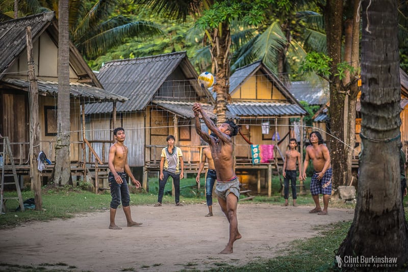 Locals playing volley ball, Koh Chang